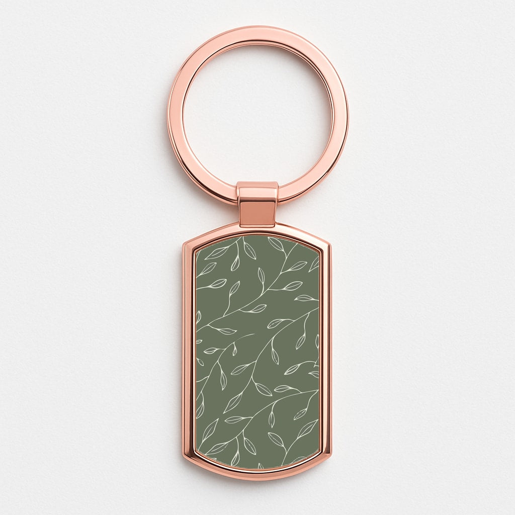 Thin Leaves - Foliage Rose Gold Keyring
