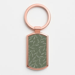 Thin Leaves - Foliage Rose Gold Keyring