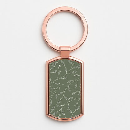 Thin Leaves - Foliage Rose Gold Keyring