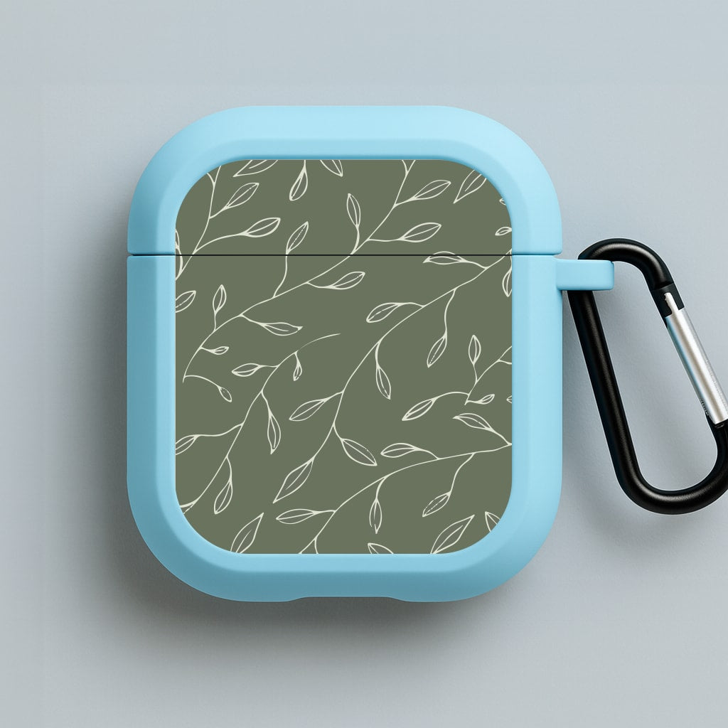 Thin Leaves - Foliage Blue AirPods Case