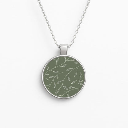 Thin Leaves - Foliage Circle Necklace