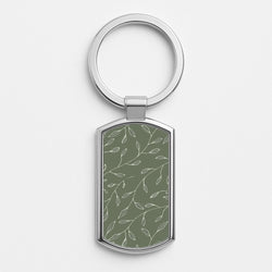 Thin Leaves - Foliage Silver Keyring