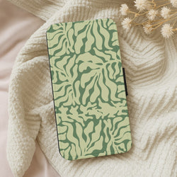 Light Green Leaf - Foliage Wallet Phone Case