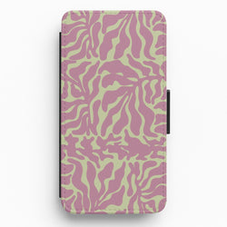 Pink Leaves - Foliage Flip / Wallet Phone Case