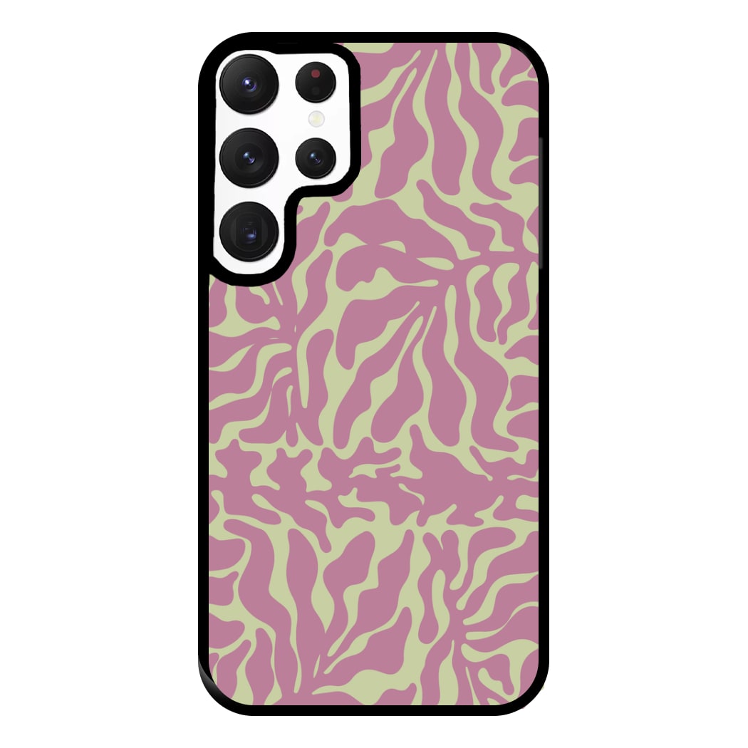 Pink Leaves - Foliage Phone Case for Galaxy S22 Ultra