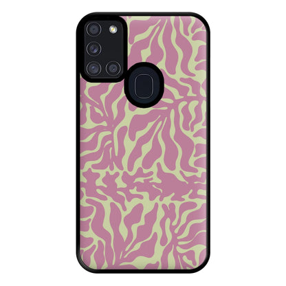 Pink Leaves - Foliage Phone Case for Galaxy A21s