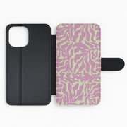 Pink Leaves - Foliage Flip / Wallet Phone Case 2