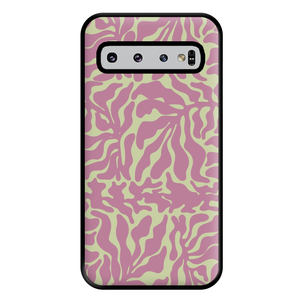 Pink Leaves - Foliage Phone Case for Galaxy S10 Plus