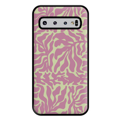 Pink Leaves - Foliage Phone Case for Galaxy S10 Plus