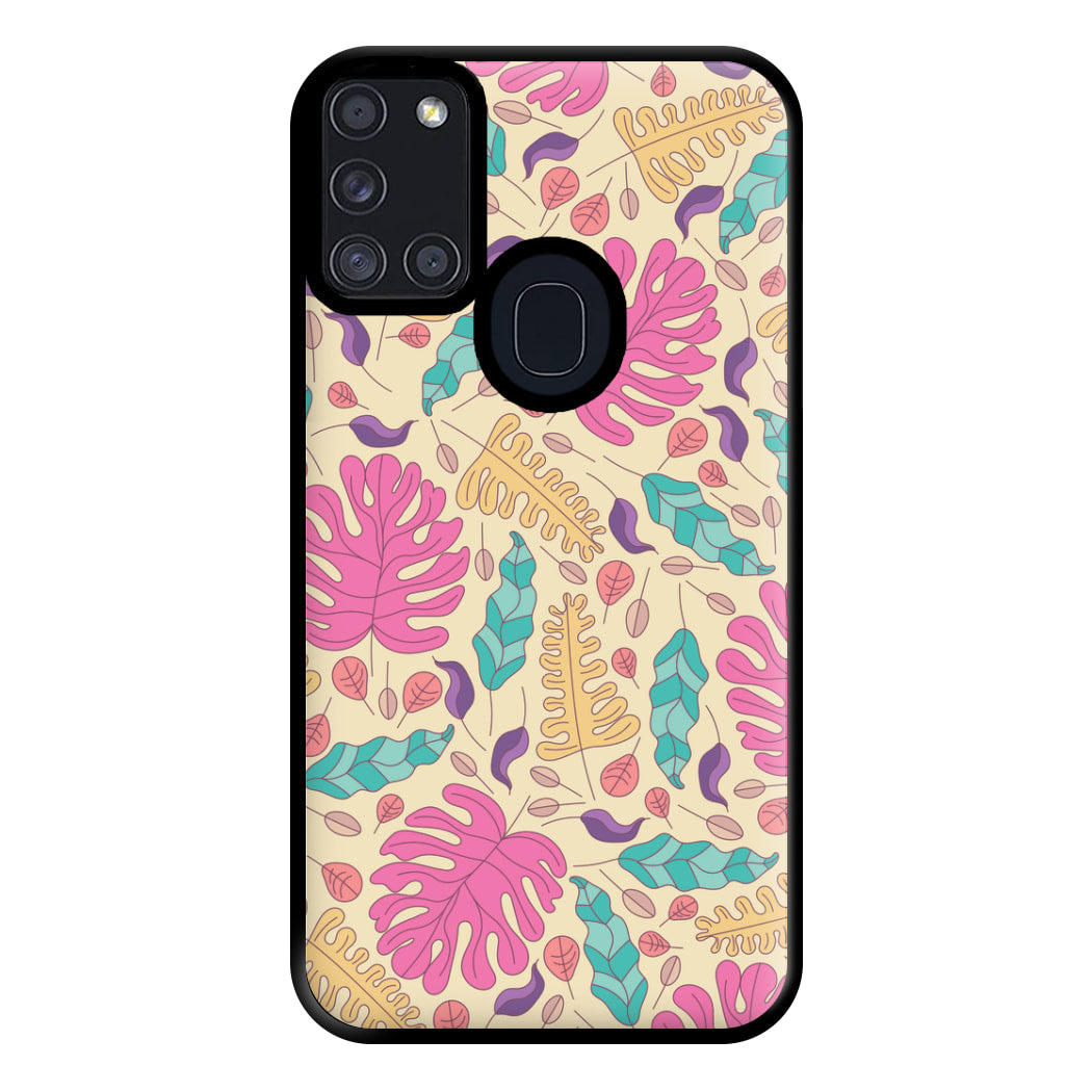 Multi Coloured Leaves - Foliage Phone Case for Galaxy A21s