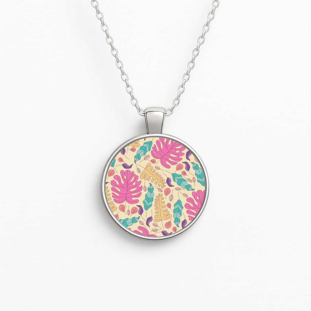 Multi Coloured Leaves - Foliage Circle Necklace