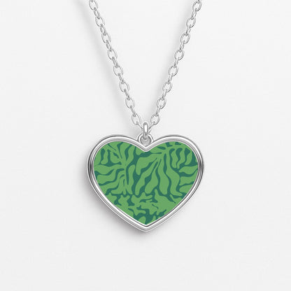 Green Leaves - Foliage Heart Necklace