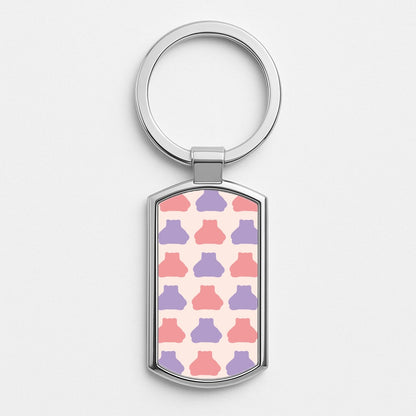 Snorlex pattern Silver Keyring