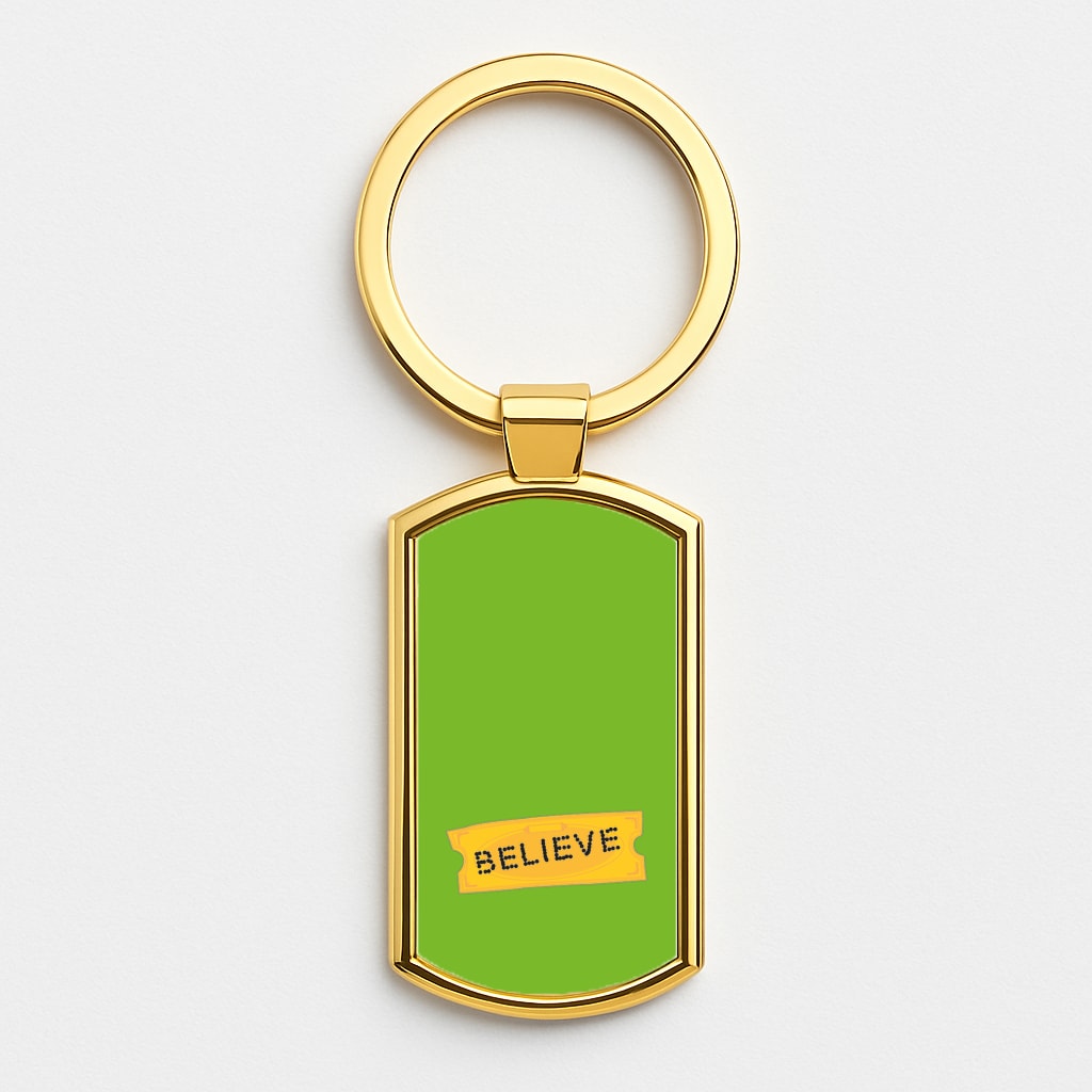 Believe - Polar Christmas Gold Keyring