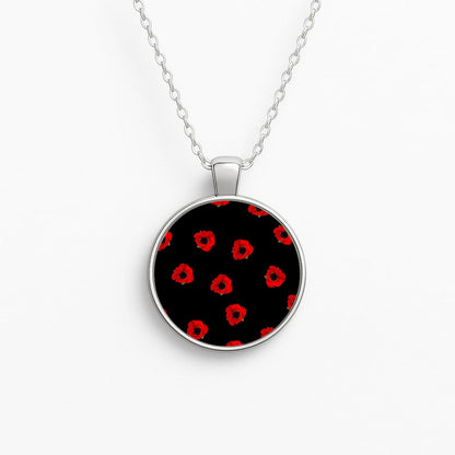 Poppy Pattern Circle Necklace