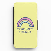 Think Happy Thoughts - Positivity Flip / Wallet Phone Case 1
