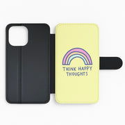 Think Happy Thoughts - Positivity Flip / Wallet Phone Case 2