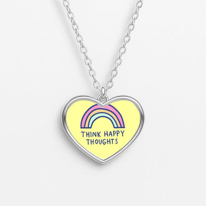 Think Happy Thoughts - Positivity Heart Necklace