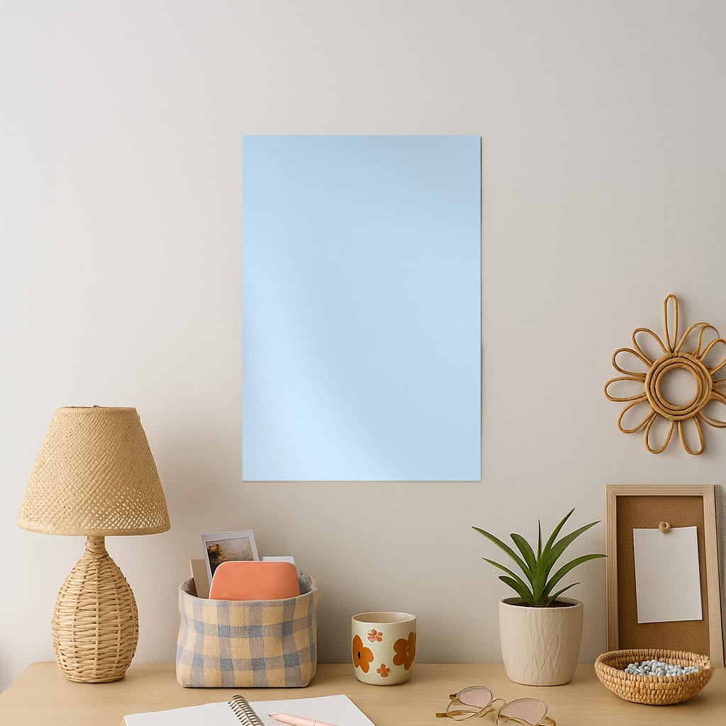 Back To Casics - Pretty Pastels - Plain Blue Art Print