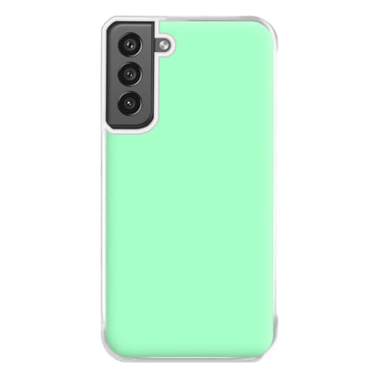 Back To Casics - Pretty Pastels - Plain Green Phone Case for Galaxy S21FE