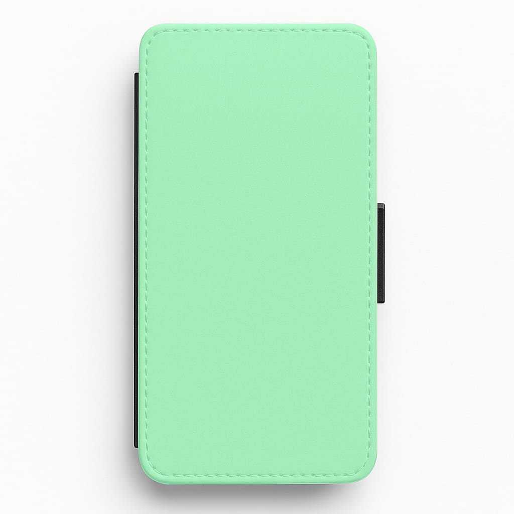 Back To Casics - Pretty Pastels - Plain Green Flip / Wallet Phone Case