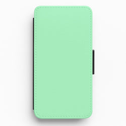 Back To Casics - Pretty Pastels - Plain Green Flip / Wallet Phone Case
