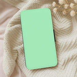 Back To Casics - Pretty Pastels - Plain Green Wallet Phone Case
