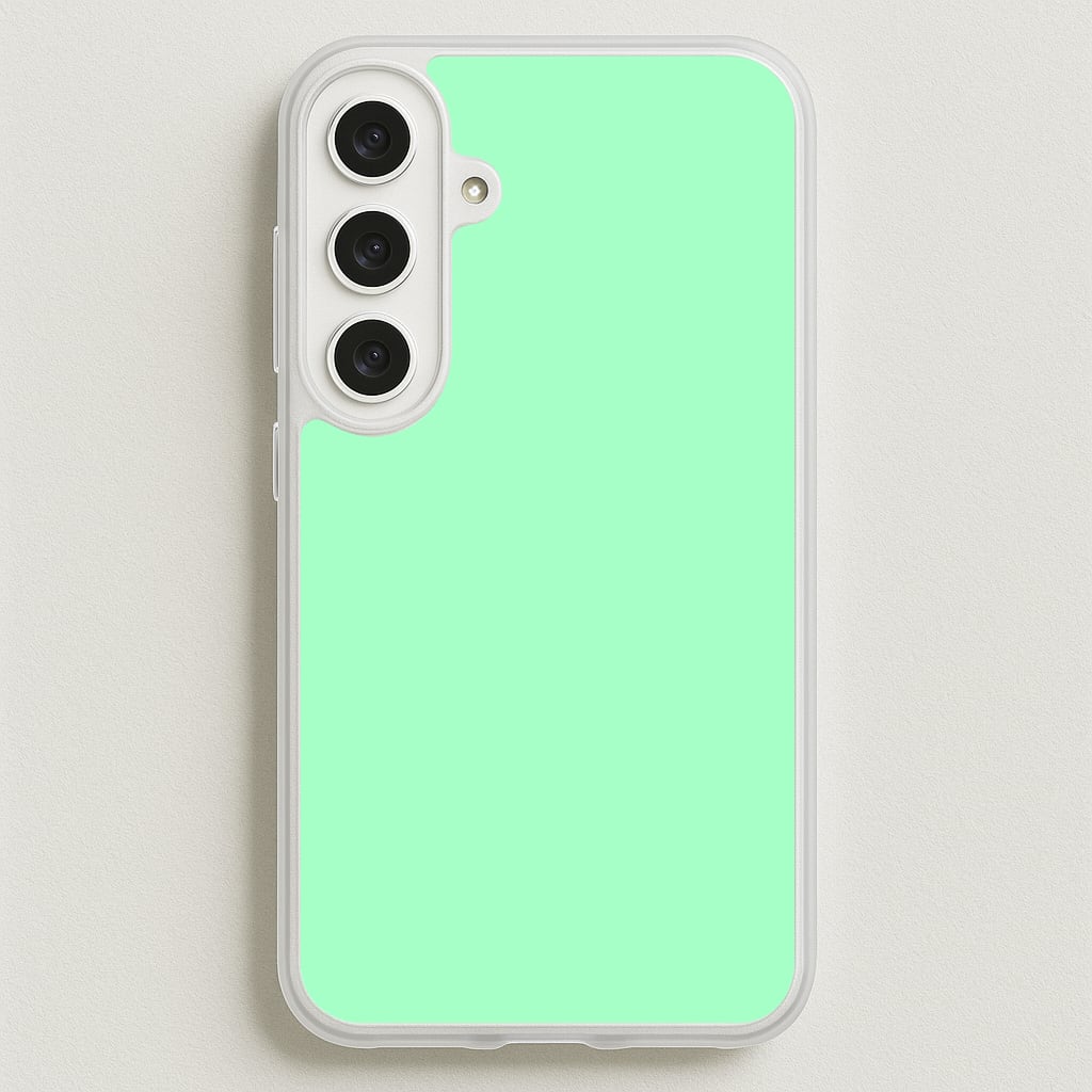 Back To Casics - Pretty Pastels - Plain Green Phone Case for Galaxy S25FE