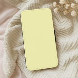 Back To Casics - Pretty Pastels - Plain Yellow Wallet Phone Case