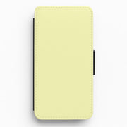 Back To Casics - Pretty Pastels - Plain Yellow Flip / Wallet Phone Case 1