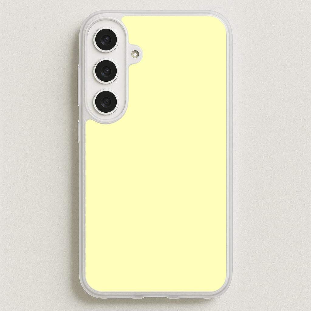 Back To Casics - Pretty Pastels - Plain Yellow Phone Case for Galaxy S25FE