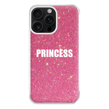 Glittery Pink Princess Phone Case for iPhone 16 Pro Max