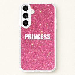 Glittery Pink Princess Phone Case for Galaxy S26