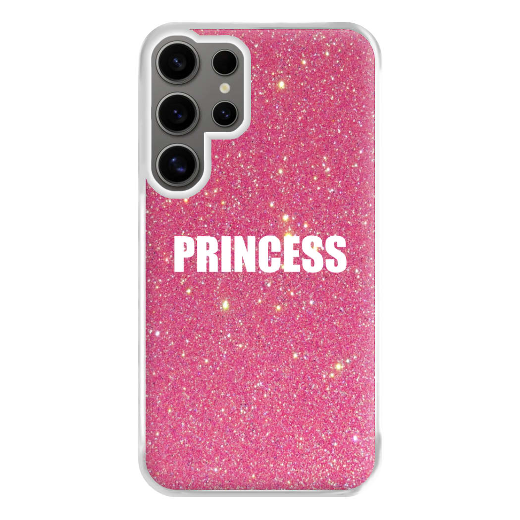 Glittery Pink Princess Phone Case for Galaxy S24 Ultra