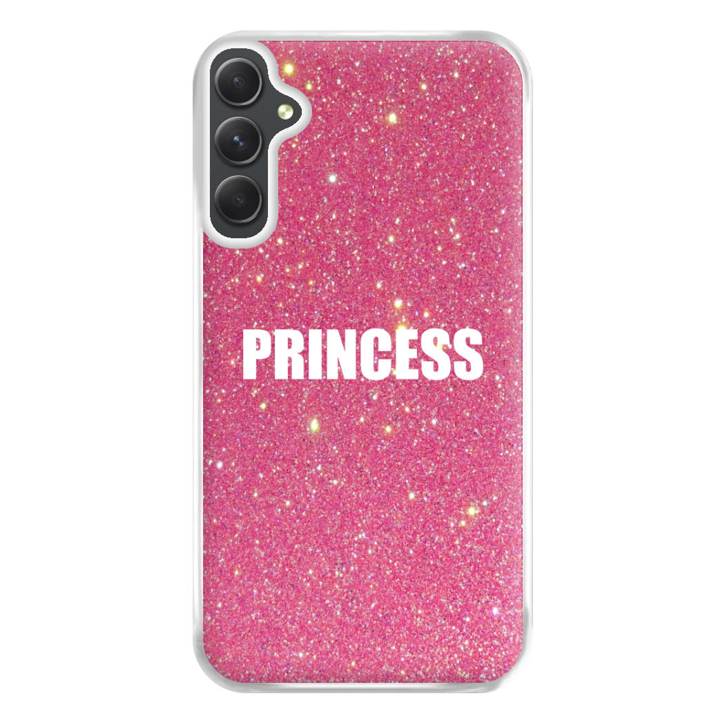 Glittery Pink Princess Phone Case for Galaxy A14