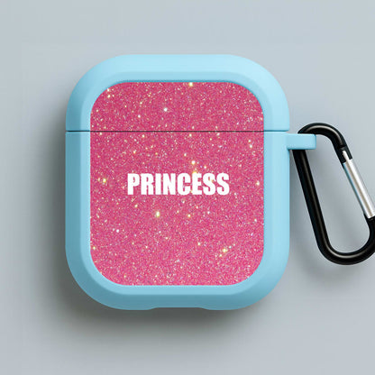 Glittery Pink Princess Blue AirPods Case