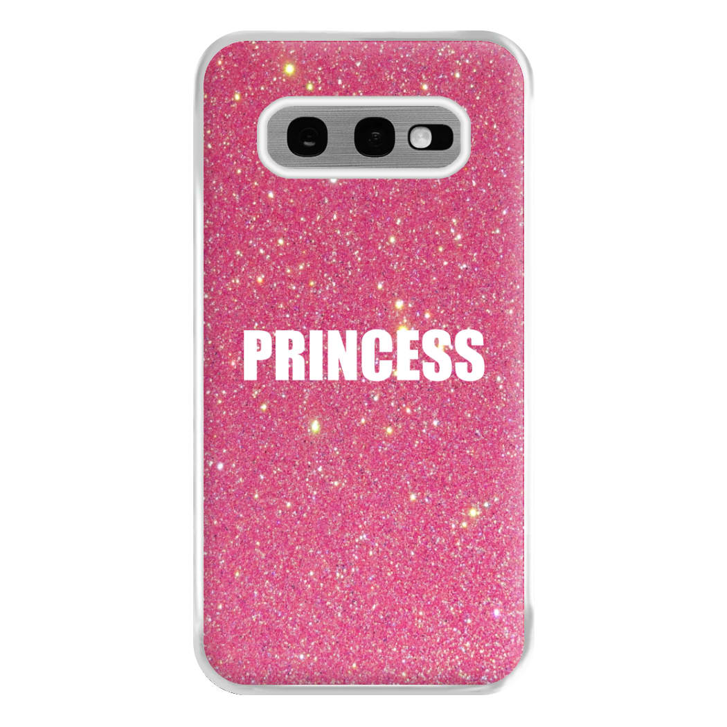 Glittery Pink Princess Phone Case for Galaxy S10e