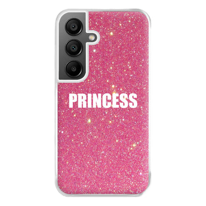 Glittery Pink Princess Phone Case for Galaxy A55