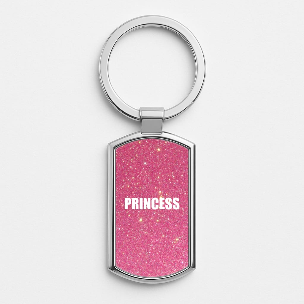 Glittery Pink Princess Luxury Keyring