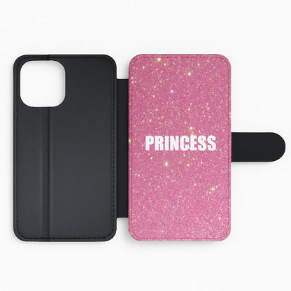 Glittery Pink Princess Flip Phone Case