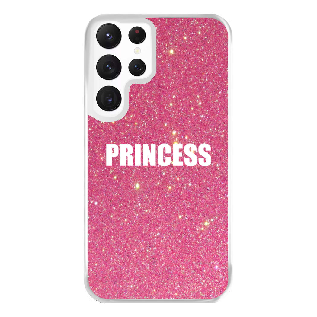 Glittery Pink Princess Phone Case for Galaxy S22 Ultra