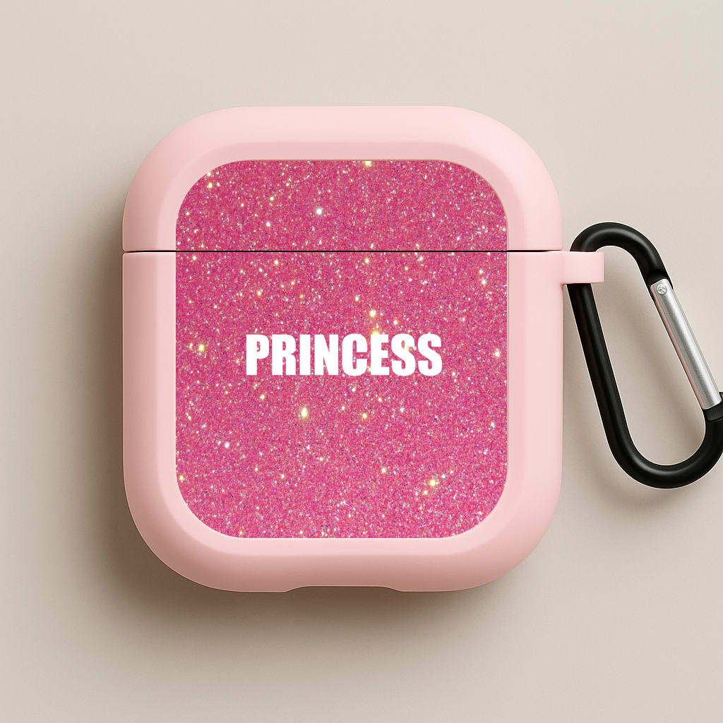 Glittery Pink Princess Pink AirPods Case