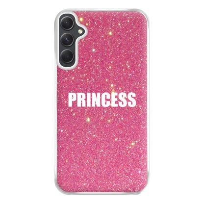 Glittery Pink Princess Phone Case for Galaxy A34