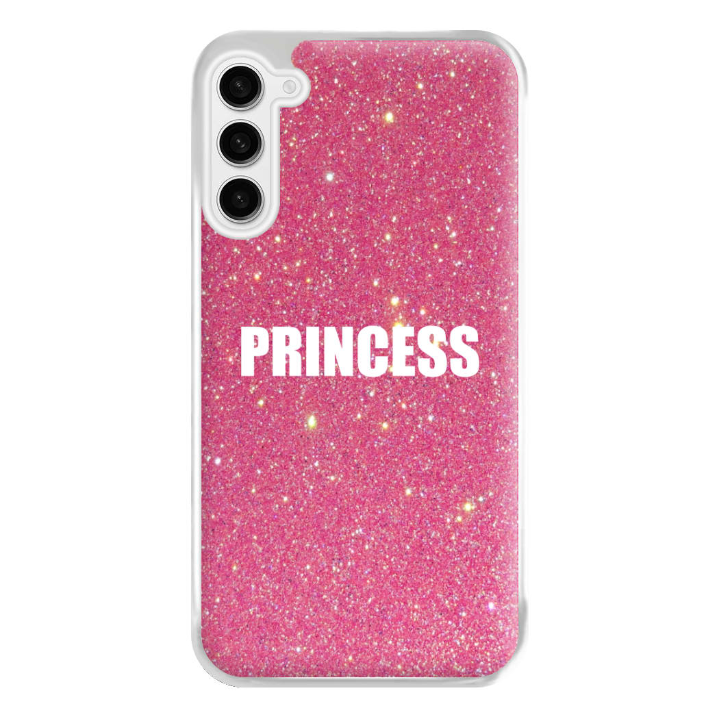 Glittery Pink Princess Phone Case for Galaxy S23FE