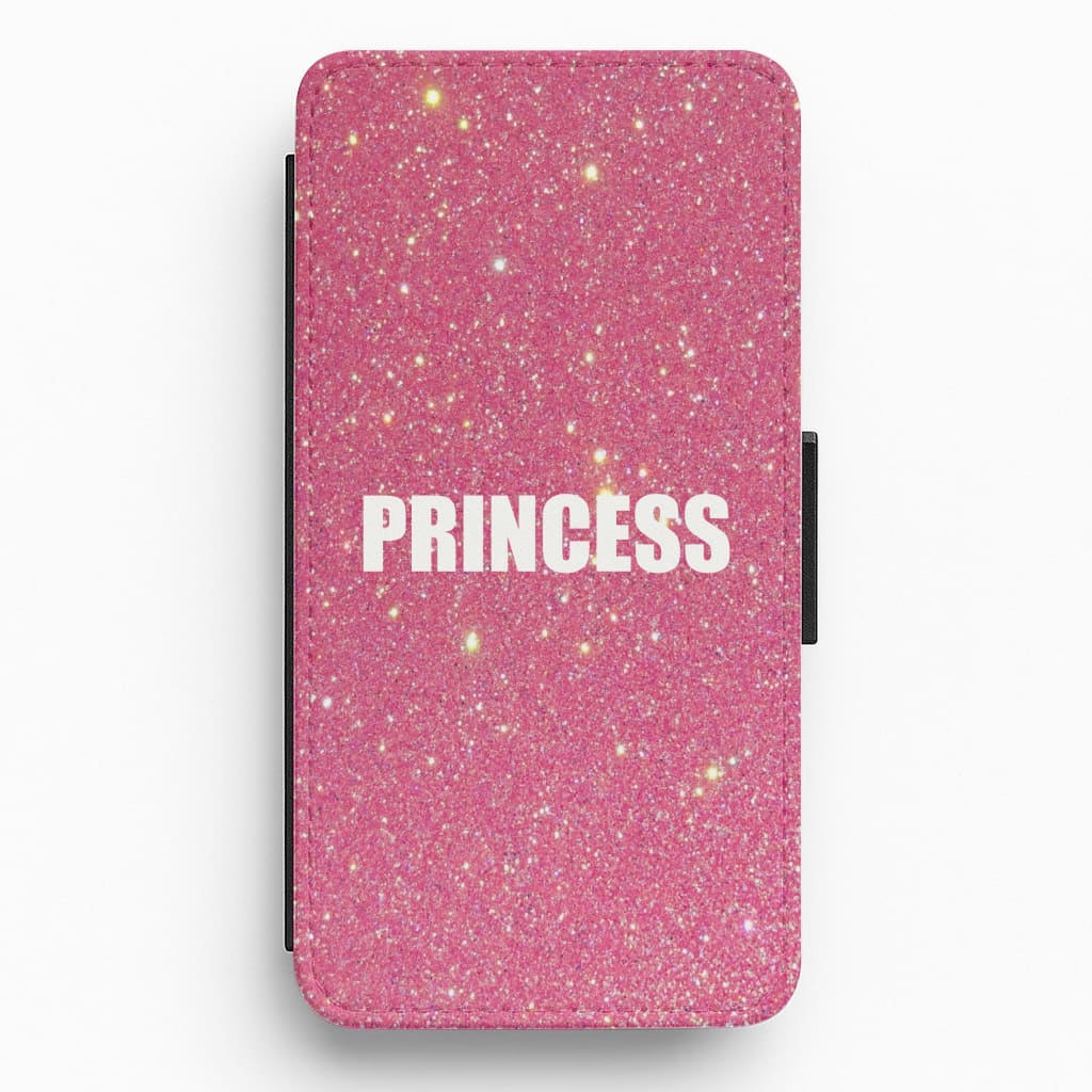 Glittery Pink Princess Flip / Wallet Phone Case