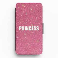 Glittery Pink Princess Flip / Wallet Phone Case
