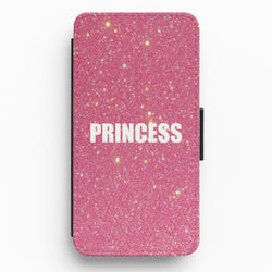 Glittery Pink Princess Flip / Wallet Phone Case