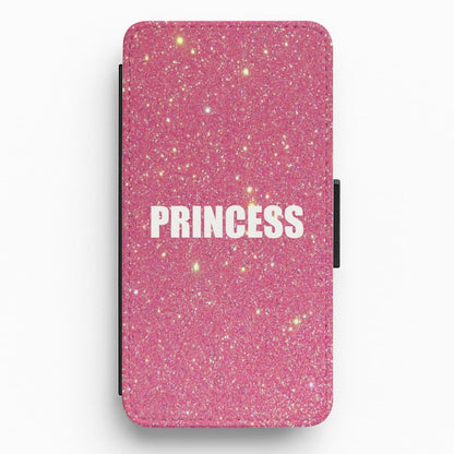 Glittery Pink Princess Flip / Wallet Phone Case
