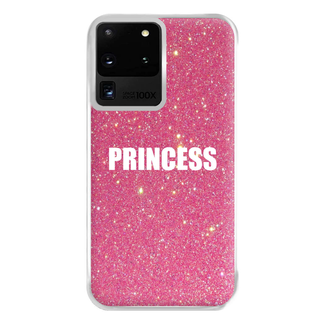 Glittery Pink Princess Phone Case for Galaxy S20 Ultra