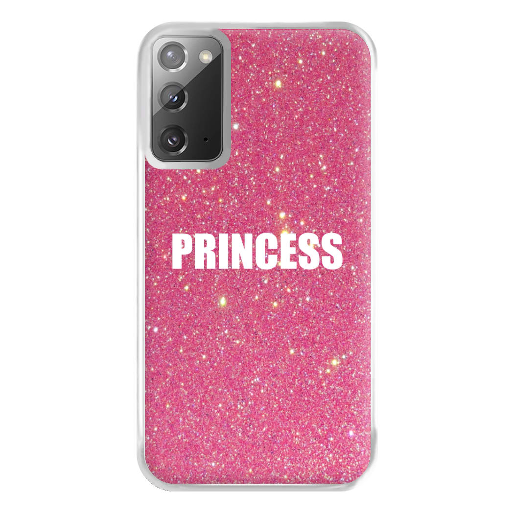 Glittery Pink Princess Phone Case for Galaxy Note 20 Ultra